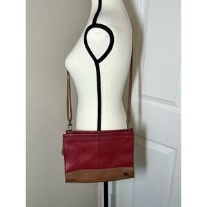 The Sak Red Pebbled Leather Crossbody Purse Bag